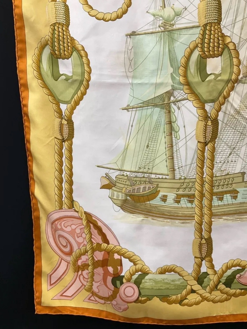 Hermes Tribord Silk Scarf Carré 90 Nautical Ship Pastel Vintage - Picture 9 of 13